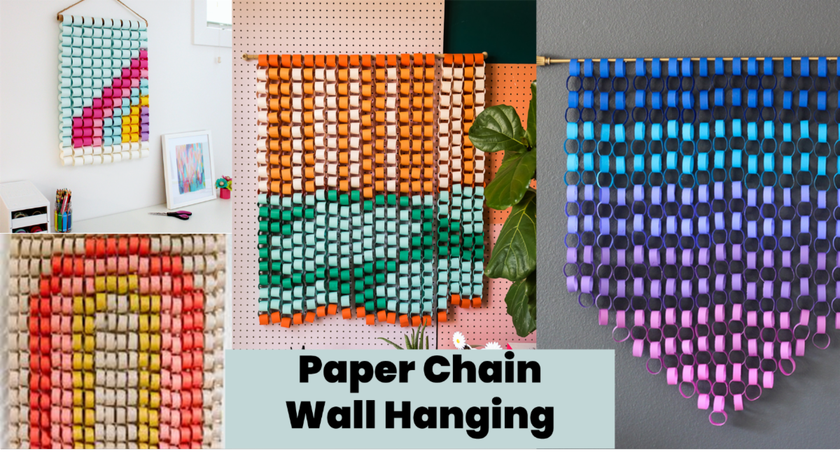Various multi-colored paper chains