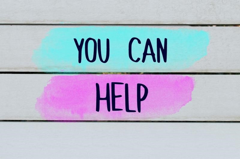 The phrase You Can Help! against gray background