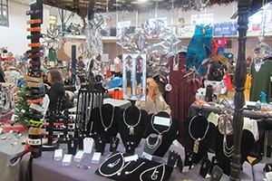 Jewelry vendor table at the holiday gift fair