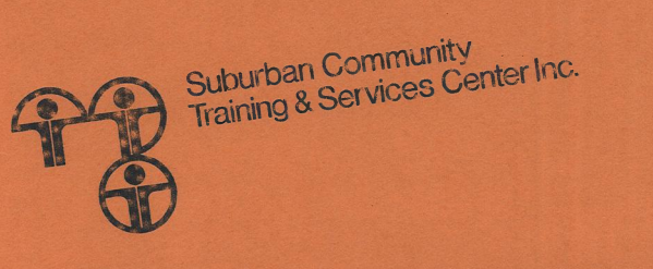An orange and black logo that says "Suburban Community Training & Services Center"