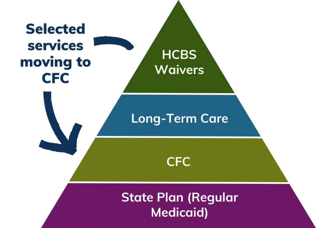 Pyramid showing selected services moving to CFC