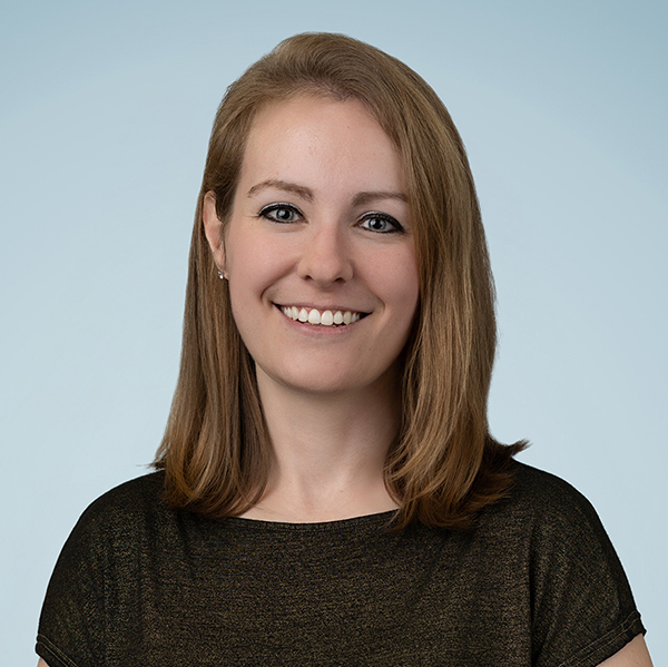 Woman in blond hair smiling