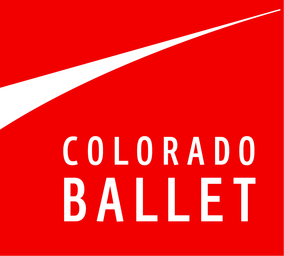 Colorado Ballet logo White text on red background